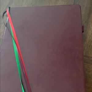 Elegant Burgundy Journal with Ribbon Bookmarks